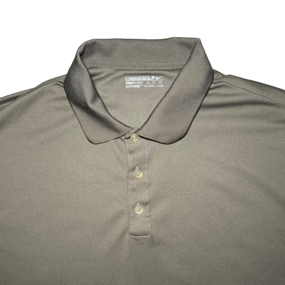 Nike Golf Polo Shirt Men XXL Olive Green Fit Dry Short Sleeve Athletic